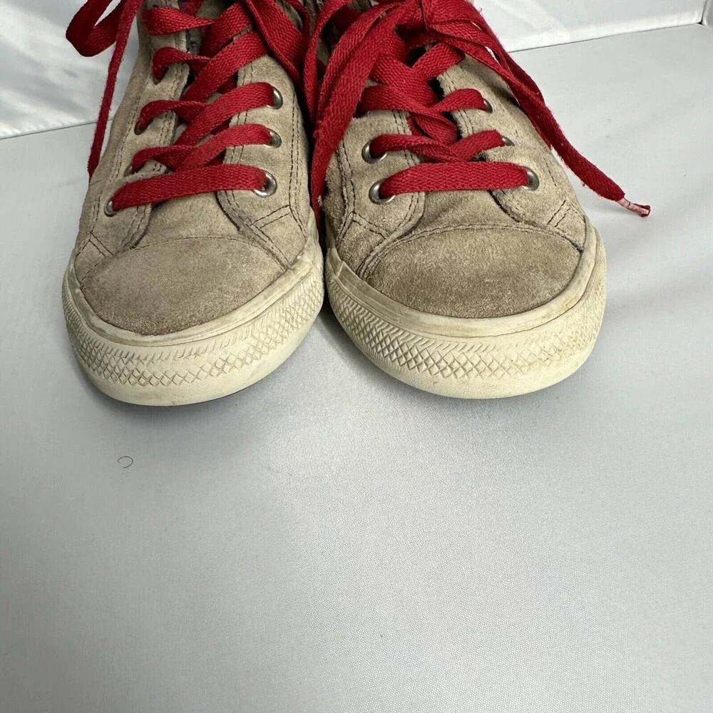Converse All Star High Top Shoes Brown Sued Leather Mens Size 4